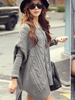 cable-knit ribbed poncho
