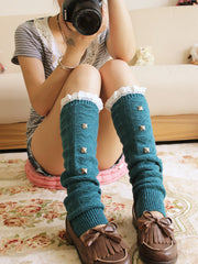 rivet & lace leg warmer