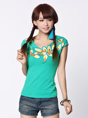waterlily embroidery tee