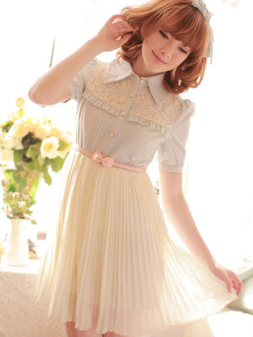 the first spring pleated chiffon dress