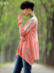 skinny love embroidered asymmetrical cardigan