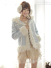 powder blue hue hooded coat