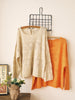 rear buttoned batsleeve loose sweater