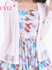 scalloped lace mesh cardigan