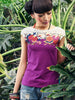 Yunnan embroidery contrast color top