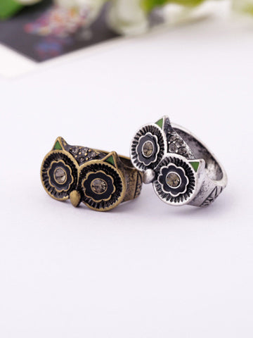 retro owl ring