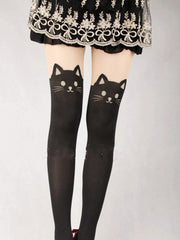 Japanese Kawaii cat tattoo tights