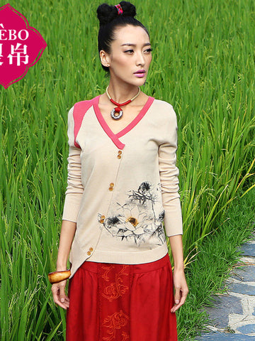 lotus open flap cardigan