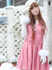wood house pink with white lace princess dress