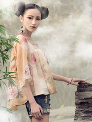 peony garden chiffon blouse
