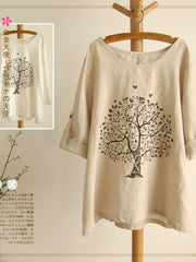 the life of tree print linen shirts