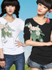 peony print long sleeve t-shirt