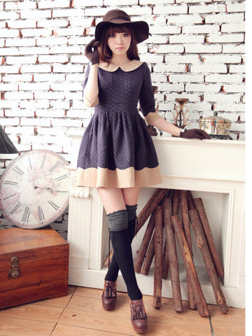 retro skater dress with contrast collar