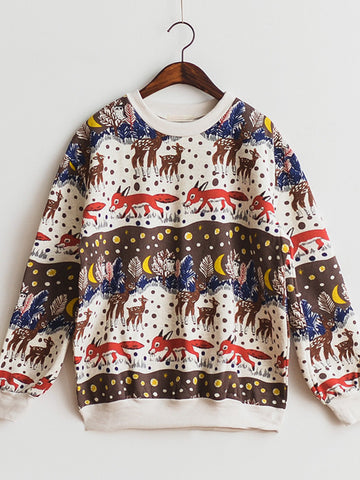fox and night sweatshirt