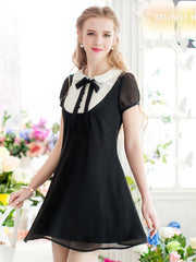 Clearance - scholarly chiffon bow dress