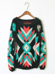 geometric edges sweater