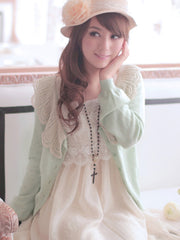 love lace lantern sleeved cardigan