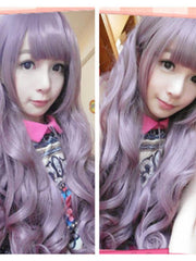Harajuku gradient purple curly wig