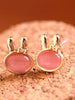 pink bunny earrings