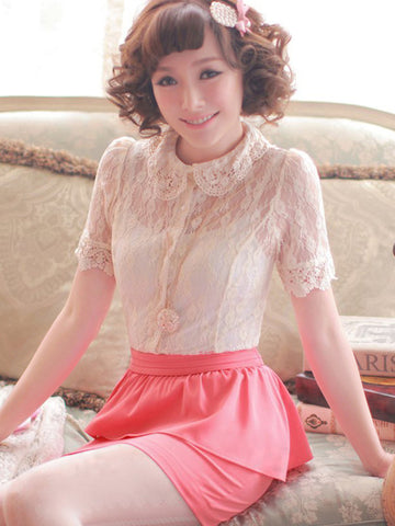 spring doll sheer lace shirt