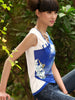 Clearance - ocean waves Mandarin style top