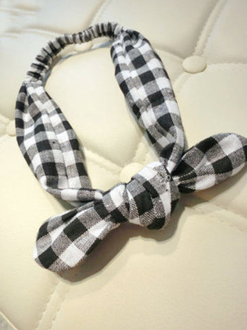 plaid bow hair band