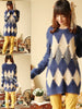fuzzy diamond sweater