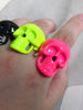 punk colour skull ring