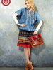 exotic knitted wool skirt
