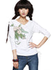 peony print long sleeve t-shirt