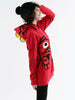 cartoon dino fleece hooded pullover