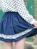 lace ruffle blue skirt