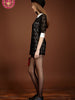 lace mini dress with contrast color