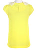 sequined cutout collar chiffon shirt