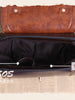 stitched smiley wide satchel