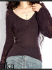 Sahara v-neck lantern sleeve knitted sweater
