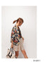 single button floral print chiffon jacket