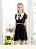 scholarly chiffon bow dress