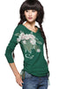 peony print long sleeve t-shirt