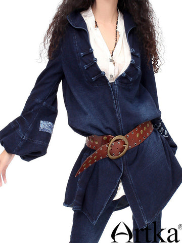 ready for fall knitted denim coat