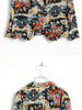 single button floral print chiffon jacket