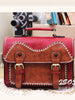 vintage college stitched satchel