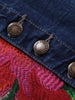 lotus pond denim mini skirt