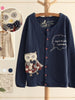 sleepy owl decorative cardigan