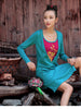 two-piece flap strap embroidered dress