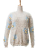 fuzzy crochet flower sweater