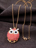 pink owl necklace