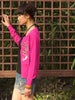 mirror embroidery knit cardigan