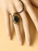 spider web black lace Gothic bracelet with ring