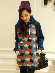 Clearance - multi color check hoodies